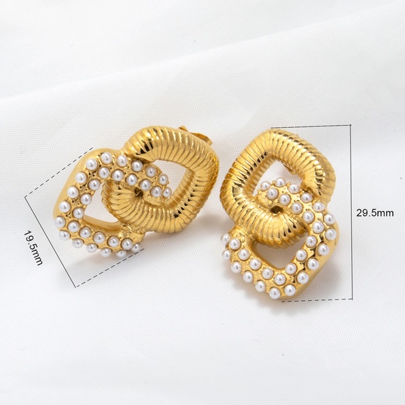 💎24K Gold Vintage Earrings*90’s*80’s*Vintage Jewelry*Waterproof Jewelry - Picture 4 of 4